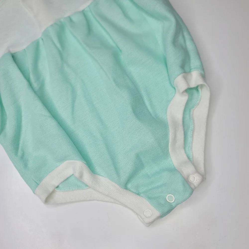 Vintage Gerber Baby Polo Romper Mint Size 12 Months
